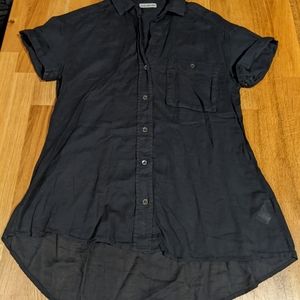 James Perse sheer button down shirt